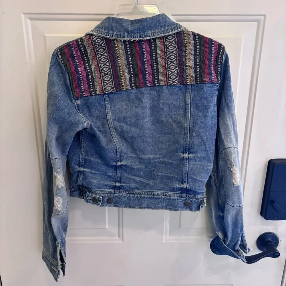 Free People Baja Indigo Distressed Jeans Jacket - Picture 5 of 5